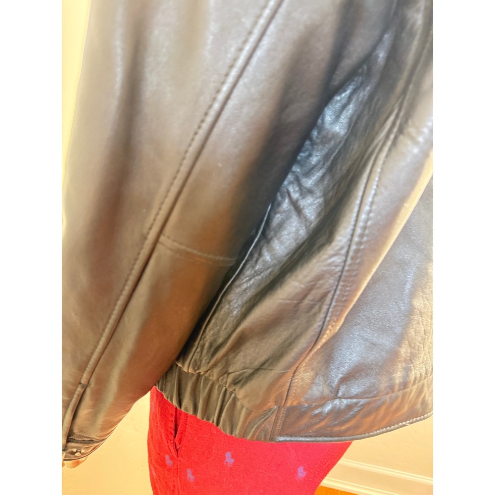 Dockers Men's Y2K Lined Leather Bomber Jacket XL - Picture 5 of 10